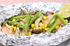 サケと秋野菜のホイル焼き