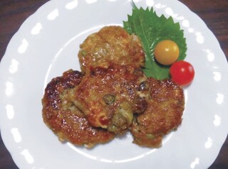 レンコンとオクラのネバネバつくね風ハンバーグ